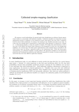 Calibrated simplex-mapping classification