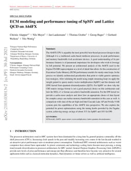 ECM modeling and performance tuning of SpMV and Lattice QCD on A64FX