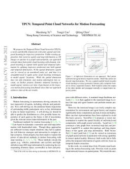 TPCN: Temporal Point Cloud Networks for Motion Forecasting