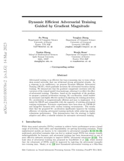 Dynamic Efficient Adversarial Training Guided by Gradient Magnitude