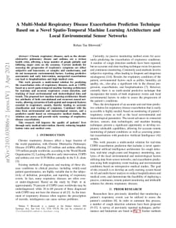A Multi-Modal Respiratory Disease Exacerbation Prediction Technique
  Based on a Spatio-Temporal Machine Learning Architecture