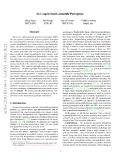 Self-supervised Geometric Perception