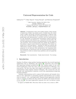 Universal Representation for Code
