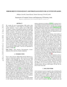 Error-driven Fixed-Budget ASR Personalization for Accented Speakers