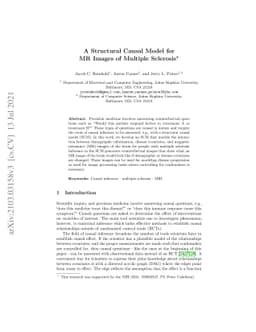 A Structural Causal Model for MR Images of Multiple Sclerosis