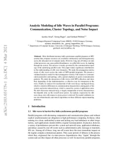 Analytic Modeling of Idle Waves in Parallel Programs: Communication,
  Cluster Topology, and Noise Impact
