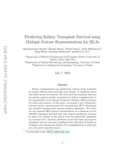 Predicting Kidney Transplant Survival using Multiple Feature
  Representations for HLAs