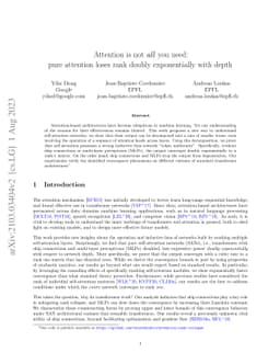 Attention is Not All You Need: Pure Attention Loses Rank Doubly
  Exponentially with Depth
