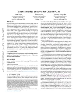 ShEF: Shielded Enclaves for Cloud FPGAs
