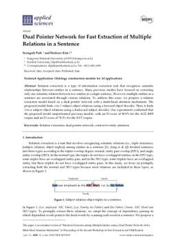 Dual Pointer Network for Fast Extraction of Multiple Relations in a
  Sentence