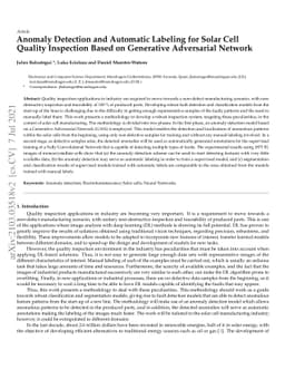 Anomaly detection and automatic labeling for solar cell quality
  inspection based on Generative Adversarial Network