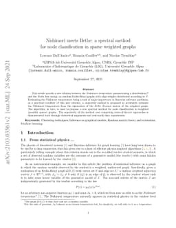Nishimori meets Bethe: a spectral method for node classification in
  sparse weighted graphs