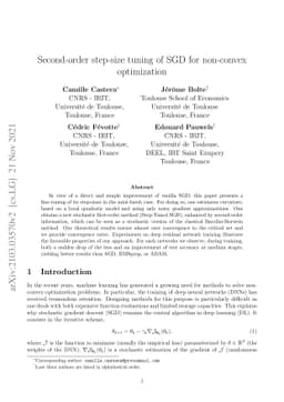 Second-order step-size tuning of SGD for non-convex optimization