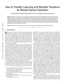 Use of Transfer Learning and Wavelet Transform for Breast Cancer
  Detection
