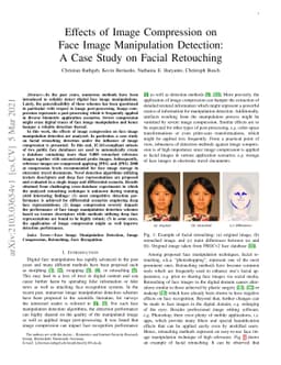 Effects of Image Compression on Face Image Manipulation Detection: A
  Case Study on Facial Retouching