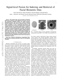 Signal-level Fusion for Indexing and Retrieval of Facial Biometric Data