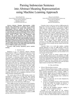 Parsing Indonesian Sentence into Abstract Meaning Representation using
  Machine Learning Approach