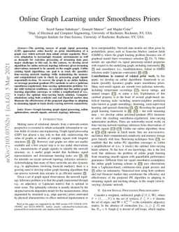 Online Graph Learning under Smoothness Priors