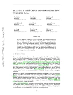Training a First-Order Theorem Prover from Synthetic Data