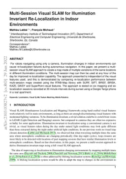 Multi-Session Visual SLAM for Illumination Invariant Re-Localization in
  Indoor Environments
