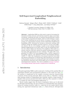 Self-Supervised Longitudinal Neighbourhood Embedding