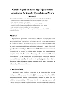 Genetic Algorithm based hyper-parameters optimization for transfer
  Convolutional Neural Network