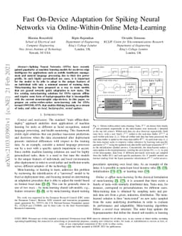 Fast On-Device Adaptation for Spiking Neural Networks via
  Online-Within-Online Meta-Learning