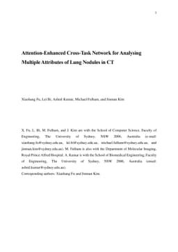 Attention-Enhanced Cross-Task Network for Analysing Multiple Attributes
  of Lung Nodules in CT