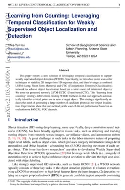 Learning from Counting: Leveraging Temporal Classification for Weakly
  Supervised Object Localization and Detection