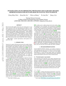 Investigating on Incorporating Pretrained and Learnable Speaker
  Representations for Multi-Speaker Multi-Style Text-to-Speech