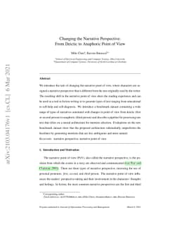 Changing the Narrative Perspective: From Deictic to Anaphoric Point of
  View