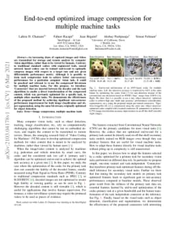 End-to-end optimized image compression for multiple machine tasks