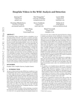 Deepfake Videos in the Wild: Analysis and Detection