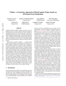 T-Miner: A Generative Approach to Defend Against Trojan Attacks on
  DNN-based Text Classification