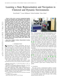 Learning a State Representation and Navigation in Cluttered and Dynamic
  Environments
