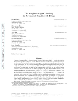 No Weighted-Regret Learning in Adversarial Bandits with Delays