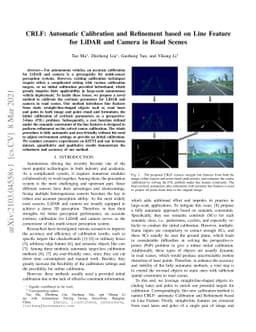 CRLF: Automatic Calibration and Refinement based on Line Feature for
  LiDAR and Camera in Road Scenes