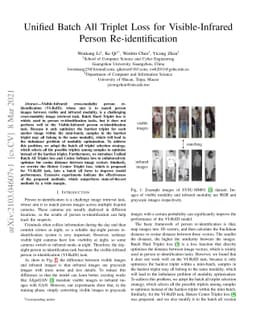 Unified Batch All Triplet Loss for Visible-Infrared Person
  Re-identification