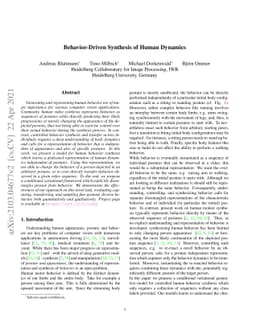 Behavior-Driven Synthesis of Human Dynamics