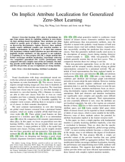 On Implicit Attribute Localization for Generalized Zero-Shot Learning
