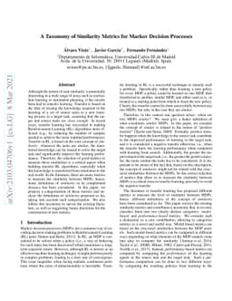 A Taxonomy of Similarity Metrics for Markov Decision Processes