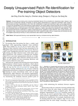 Deeply Unsupervised Patch Re-Identification for Pre-training Object
  Detectors