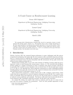 A Crash Course on Reinforcement Learning