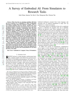 A Survey of Embodied AI: From Simulators to Research Tasks