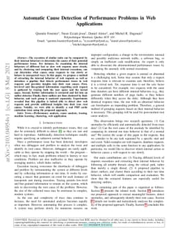 Automatic Cause Detection of Performance Problems in Web Applications