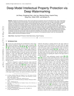 Deep Model Intellectual Property Protection via Deep Watermarking