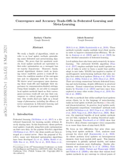 Convergence and Accuracy Trade-Offs in Federated Learning and
  Meta-Learning