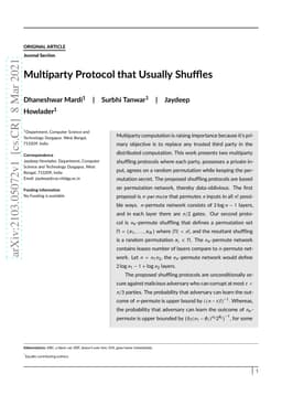 Multiparty Protocol that Usually Shuffles