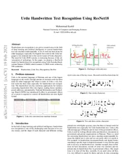 Urdu Handwritten Text Recognition Using ResNet18