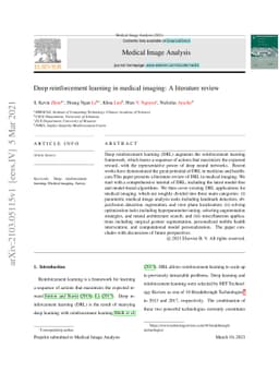 Deep reinforcement learning in medical imaging: A literature review